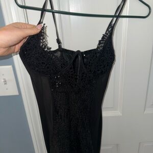 Black Lace Spaghetti Strap Dress